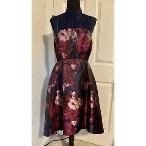 NWT Antonio Melani Dress Womens Size 6 Cocktail Lace Overlay Cap Sleeves POCKETS